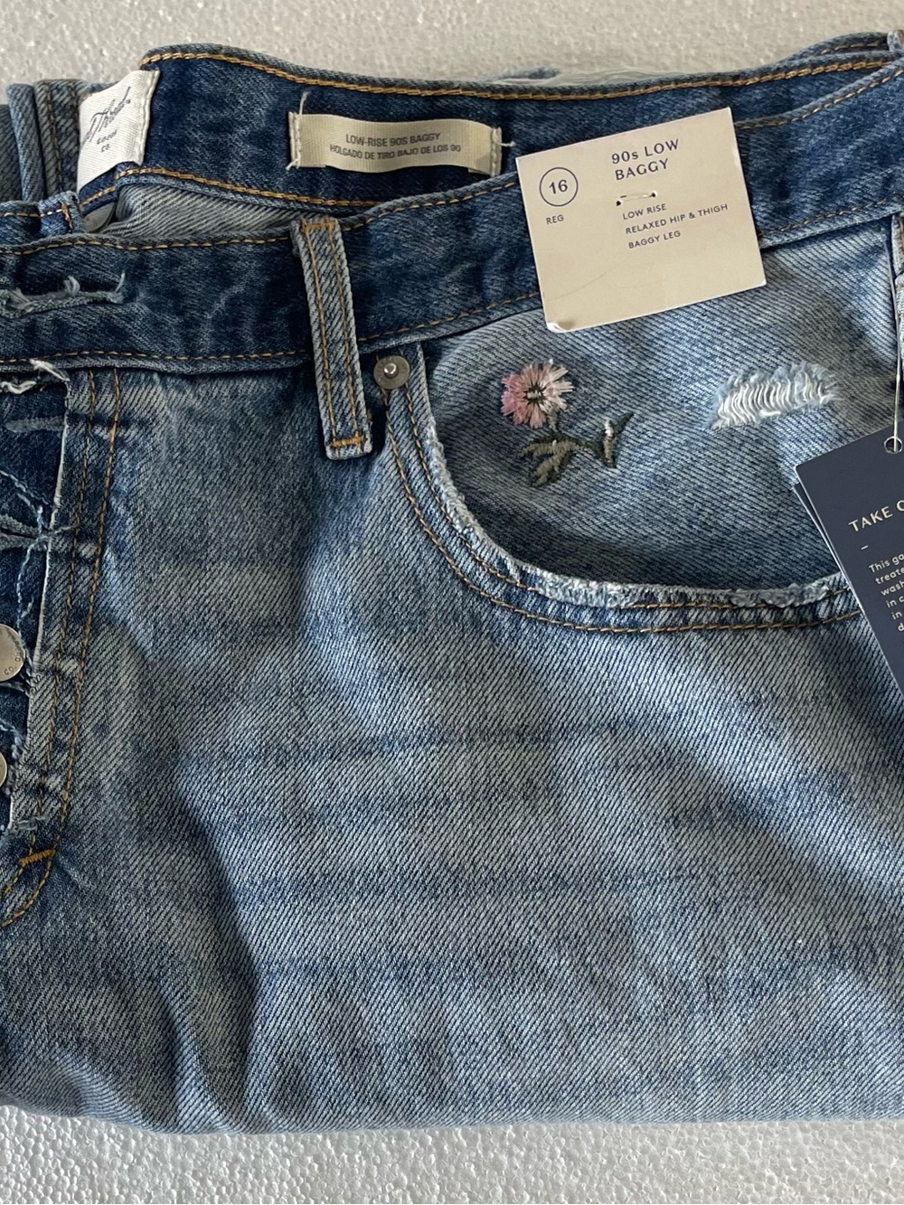 90s Low Baggy Women’s Jeans - Light Blue Wash